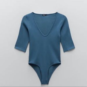 Zara Duck Blue Body Suit NWT
